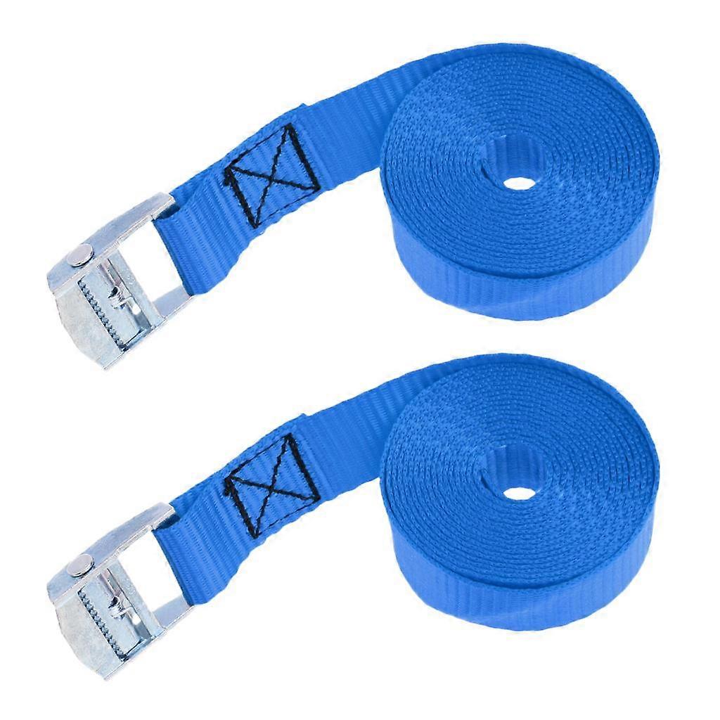 2pcs Cam Buckle Lashing Straps for Kayak Canoe 2.5m Blue