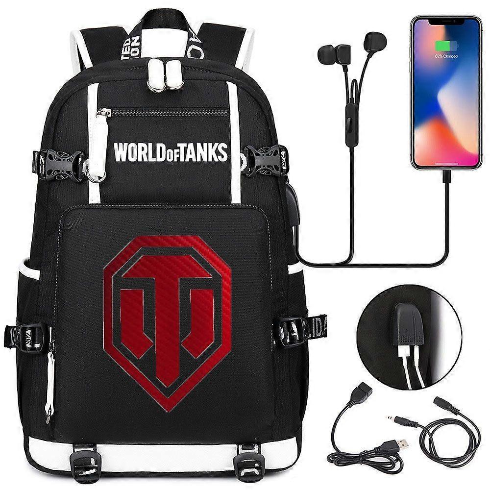 Game World Of Tanks Backpack Girl Boy Schoolbag Large Capacity Laptop Bag Waterproof Multifunction USB Charging Backpack