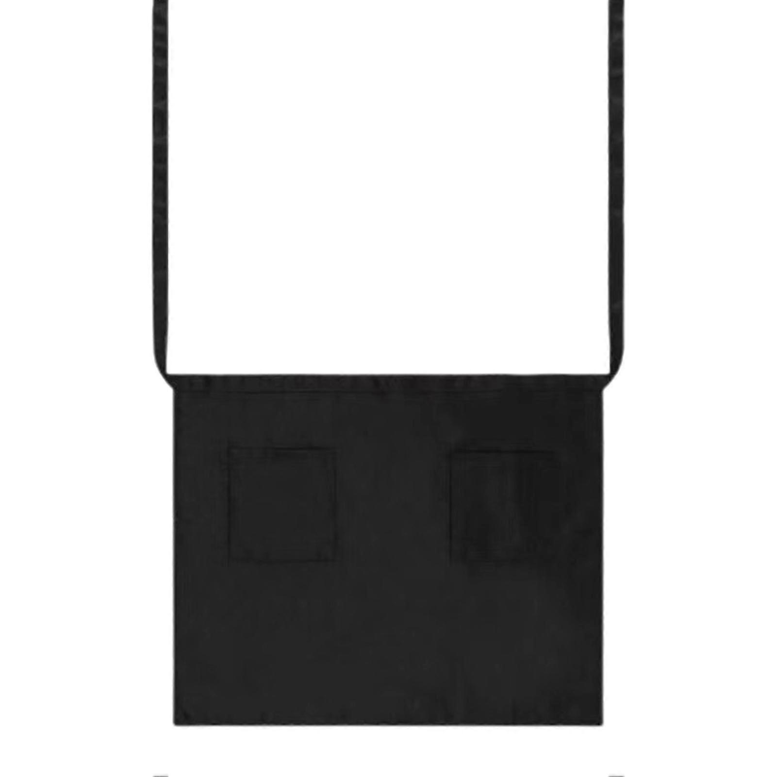 Waiter Apron Multiple Pockets Wear Resistant Lace Up Design with Long Straps Polyester Cotton Waitress Waiter Solid Short Apron