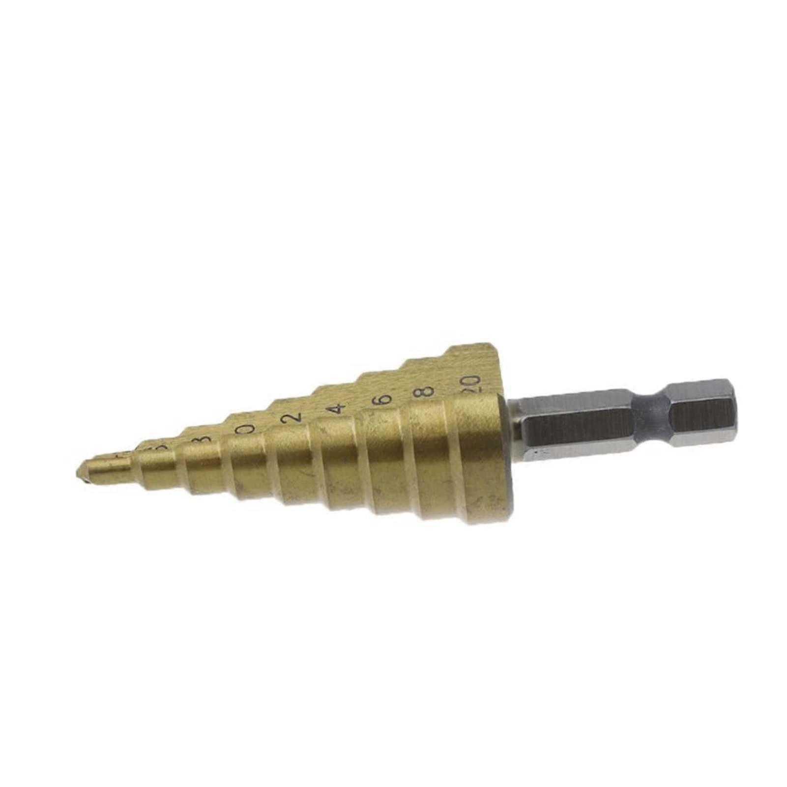 4-20mm HSS Titanium Step Drill Bit for Metal Expansion, Cone Drill Tool, Durable Power Drilling Accessory
