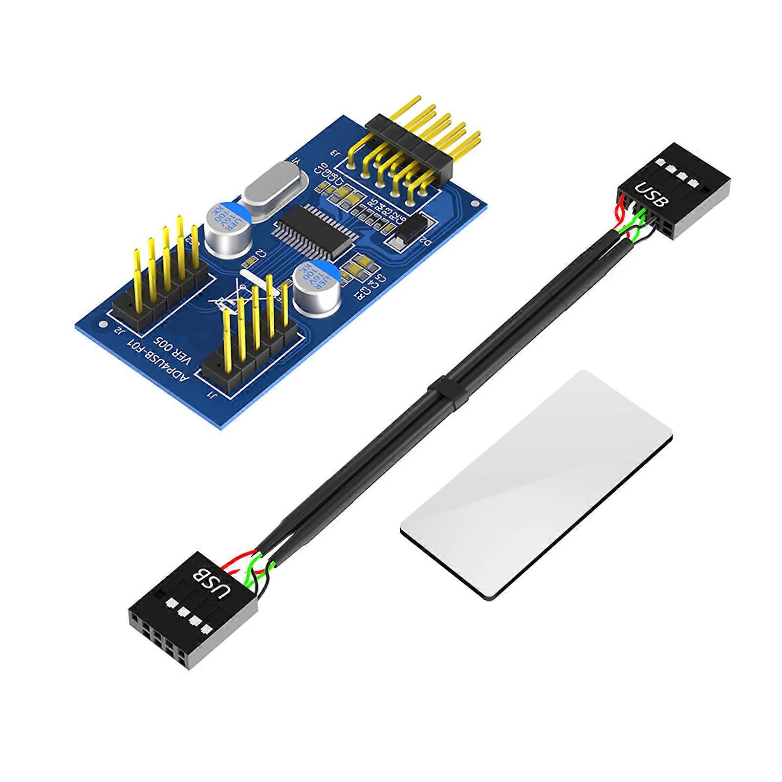 USB 2.0 9Pin to Double Port Adapter 9Pin Extension Card Connection for PC Mainboard Connection and Expansion