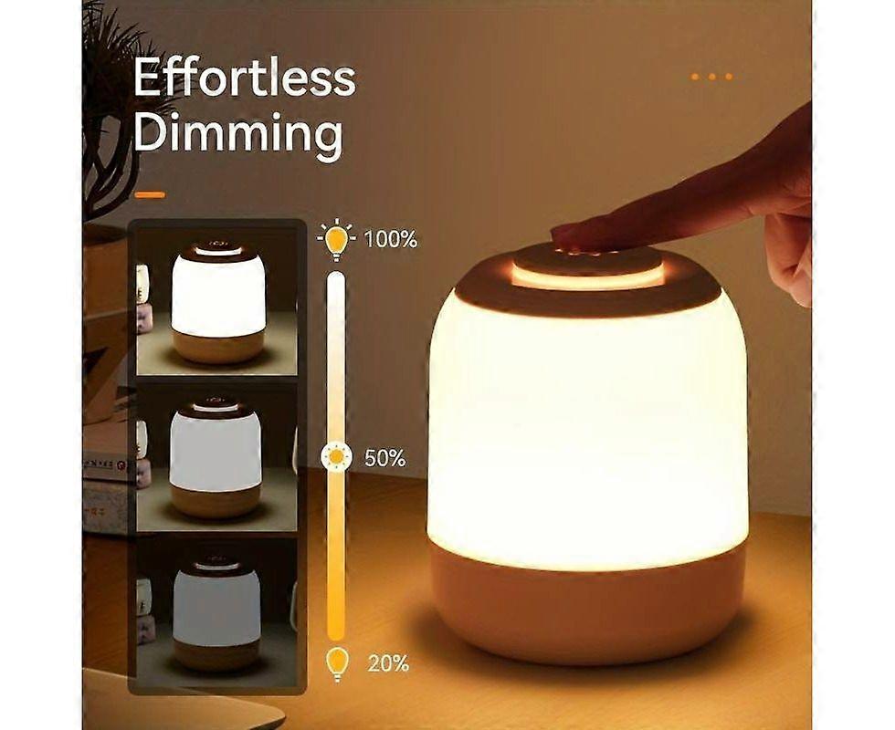 Rechargeable Touch Control Table Lamp - Dimmable Bedside Night Light, Cordless & Portable for Home Use
