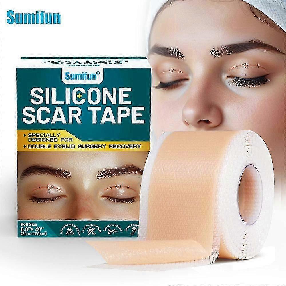 Silicone Scar Sheets, Silicone Scar Tape for Keloid Bump Removal Away(0.8" x 39.4"Roll) - Scar Tape for Surgical Scars,C-Section,Tummy Tuck,Burns,Acne