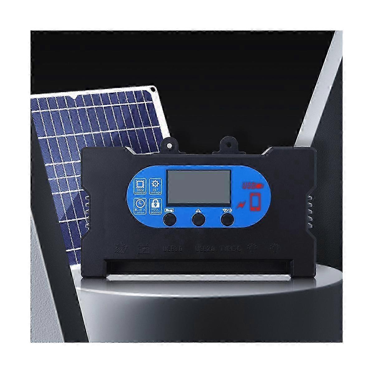 Solar Controller 100A Solar Voltage Regulator PWM Battery Charger LCD Display Dual USB Solar Charge