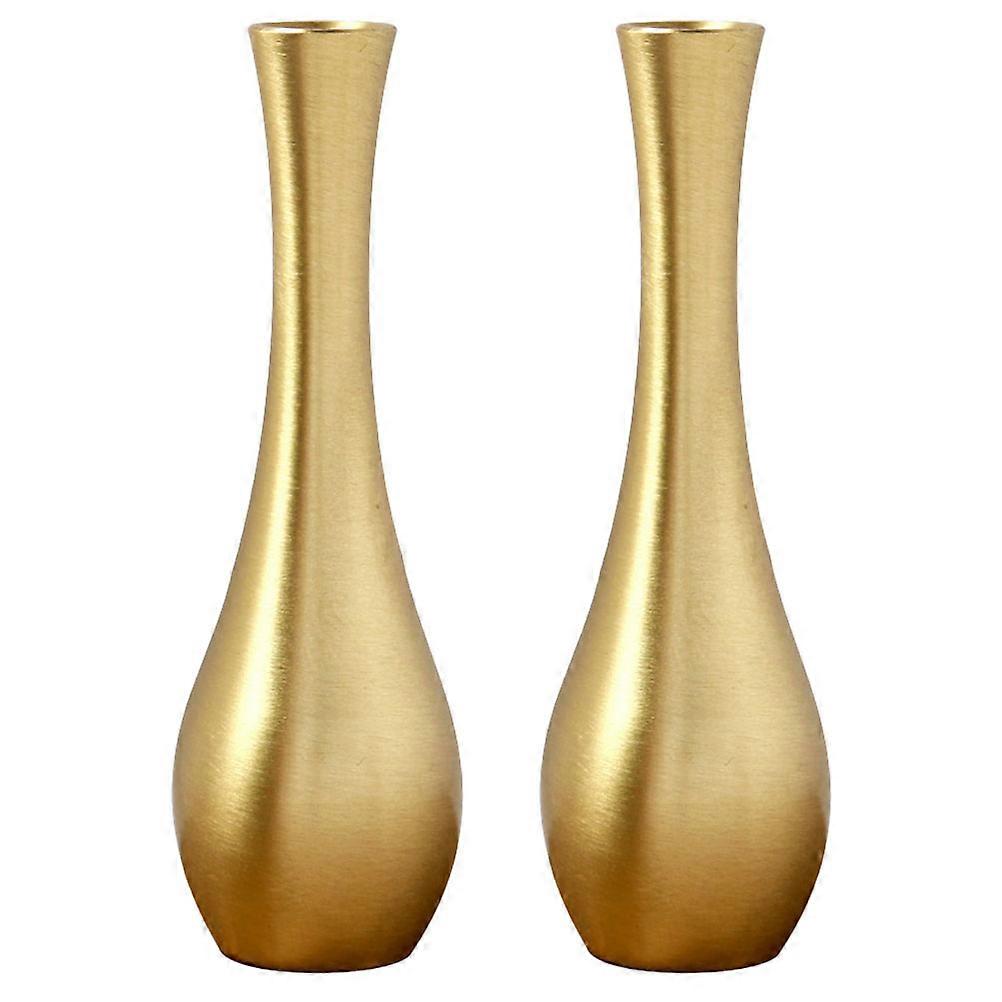 Copper Mini Vase Set of 2 – Elegant Desktop Flower Holders for Home Decor, Retro Style Vases for Plant Arrangements, Stylish Housewarming