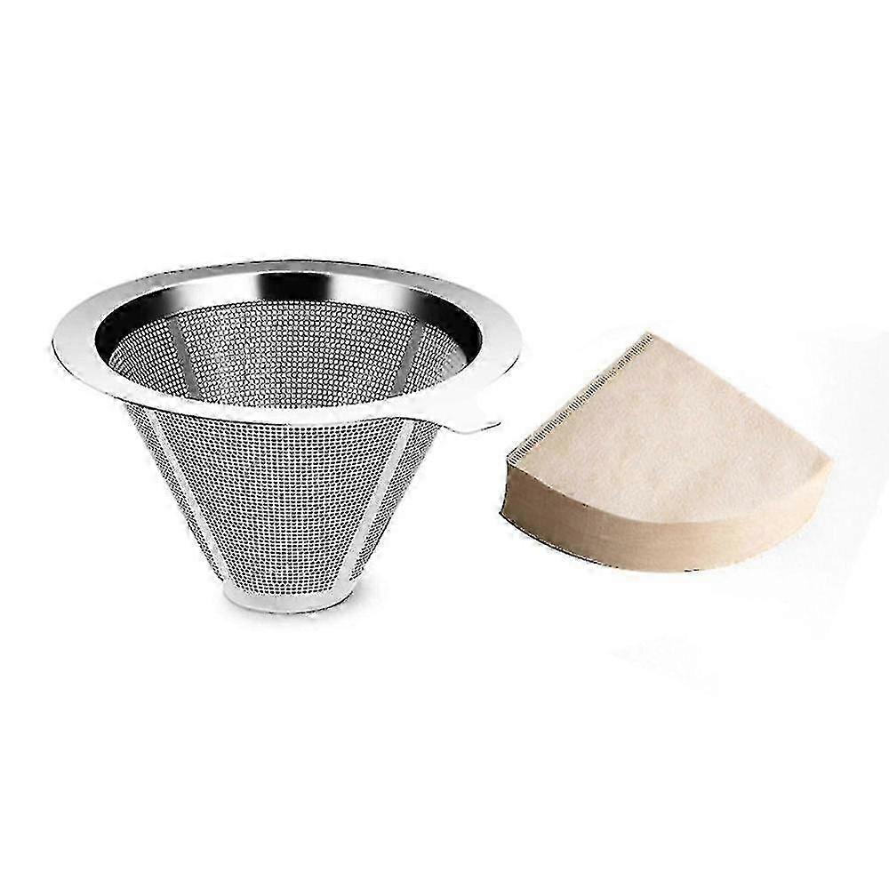 Reusable 304 Stainless Steel Coffee Filter Holder for Pour Over Brewing, Suitable for Various Coffee and Tea Filter Basket Tools and Mesh
