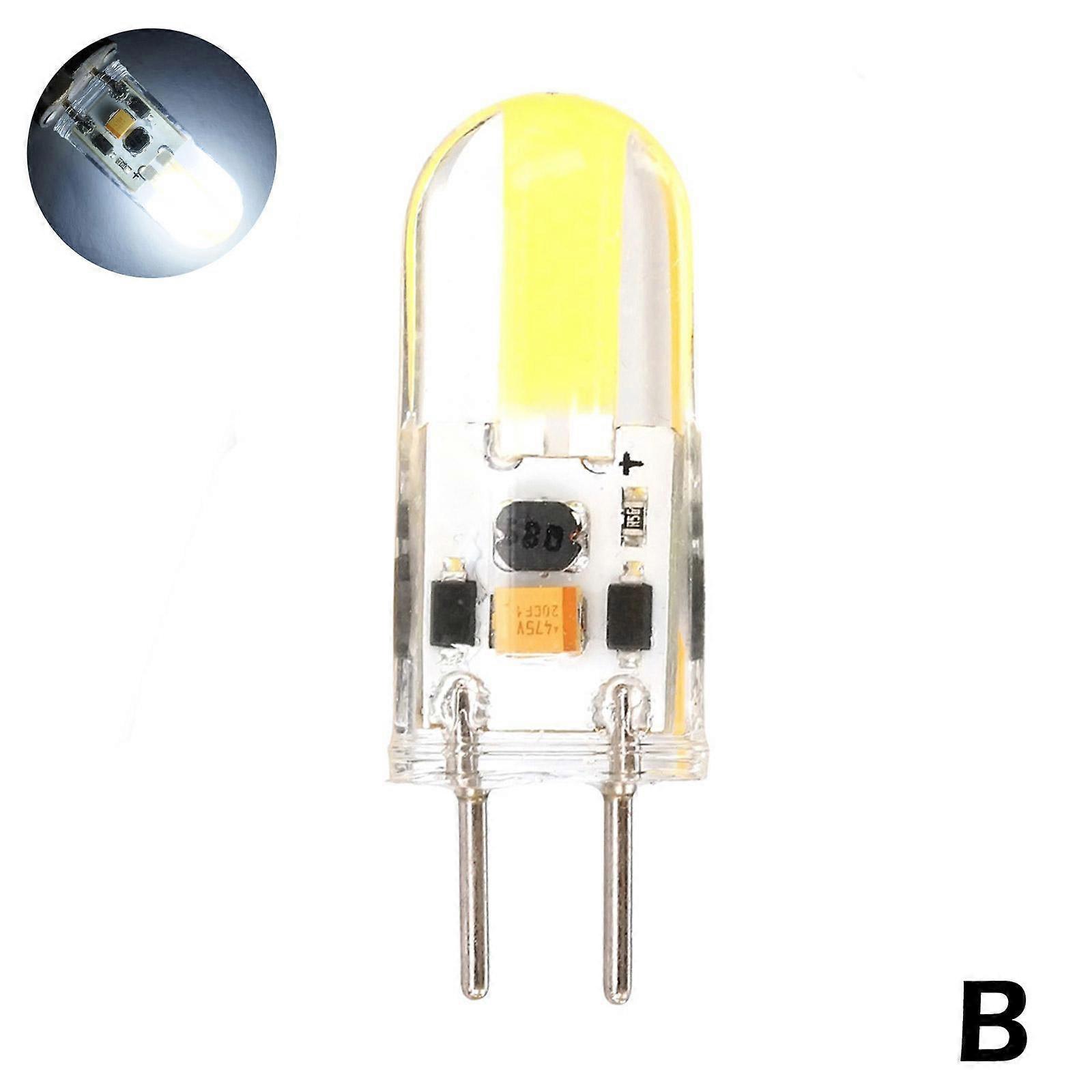 Cool White (B) $GY6.35 LED Silicone Bulb COB Light Source Crystal Element Sapphire Lamp Bead LED ACDC12V2W Dimming