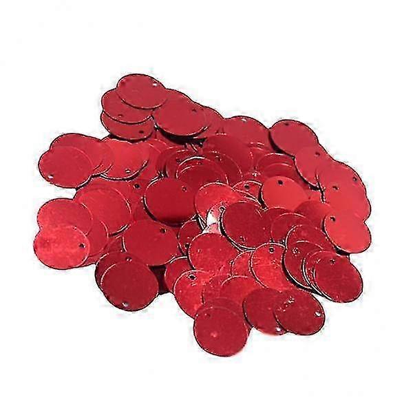 Shiny Round Loose Sequins for Sewing Crafts, 16mm Red Paillettes, Perfect for Various DIY Projects