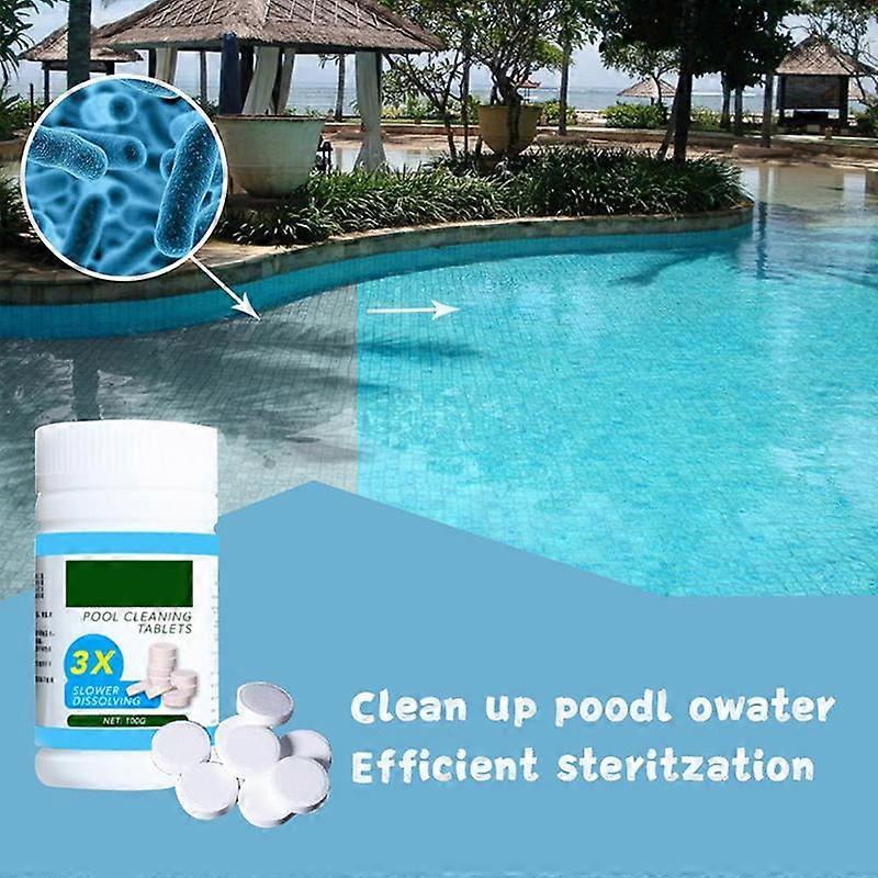100Pcs Pool Cleaning Tablet Effectively Purify Water Crystal Clear Pool Cleaners