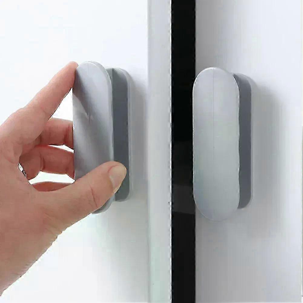 2Pcs Self-Adhesive Sliding Door Handles - Plastic Cabinet Knobs Wardrobe Pulls