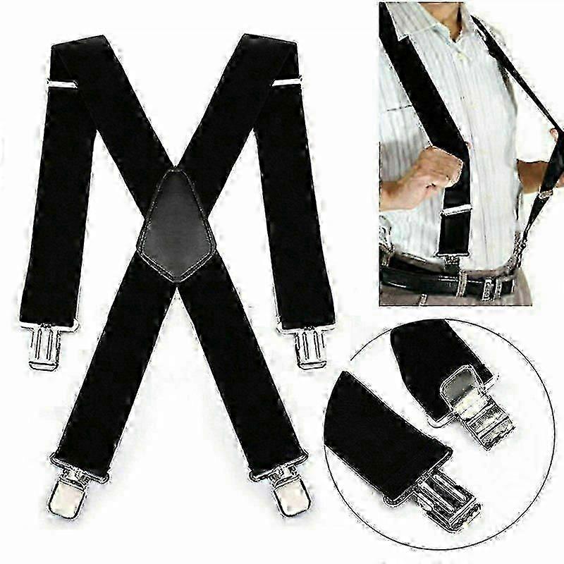 50mm Width Cross Braces for Men's Motorcycle Pants, Ultra-Strong, Adjustable and Elasticity, Black