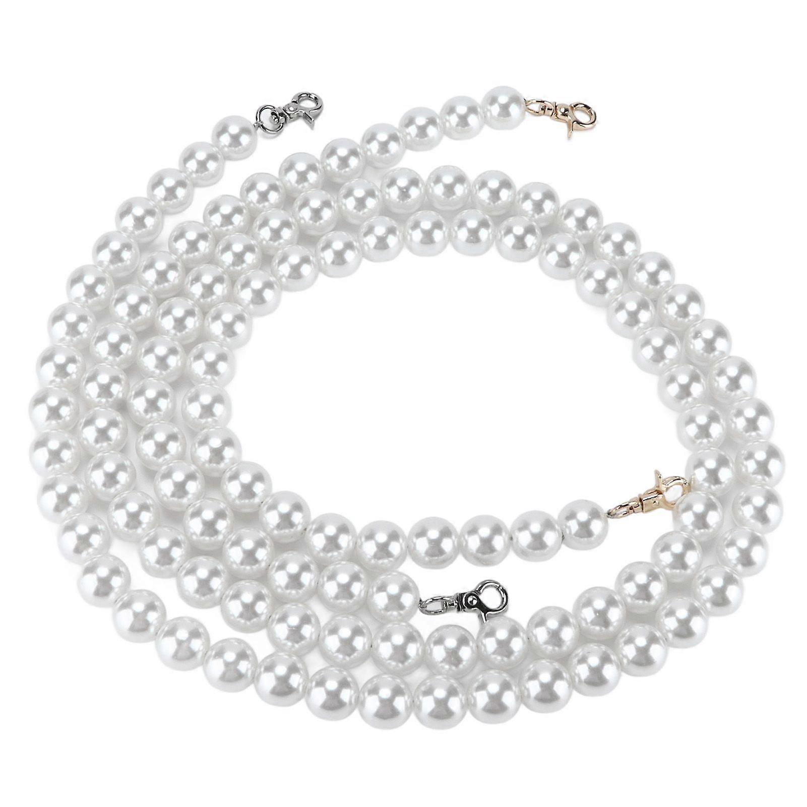 2025 Latest Model  2Pcs Imitation Pearl Chains Purse Handle Strap Handbag