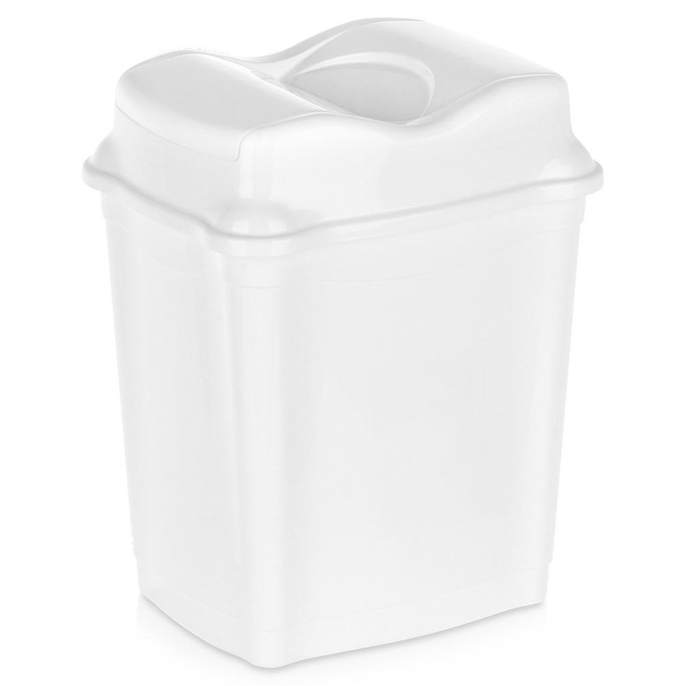 Plastic waste bin white 9 l