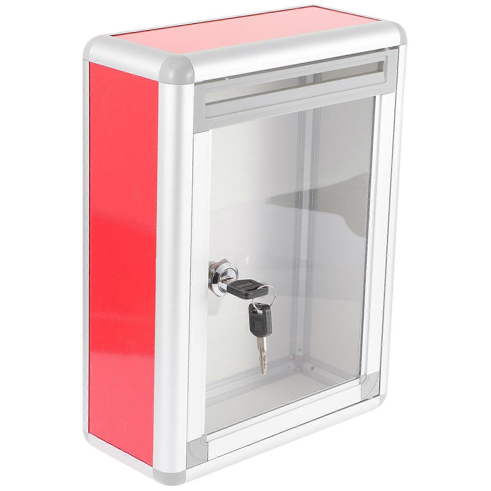 Lockable Wall Mount Suggestion Box with Transparent Front Panel for Secure Public Reports, Complaints, and Ballot Collection in Office, School, or