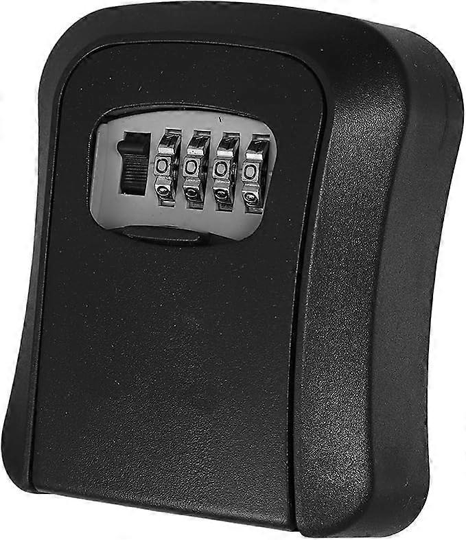 Key safe - Key safe with code for outside - Key box including wall mounting - Key safe with combination lock for outside/inside - black