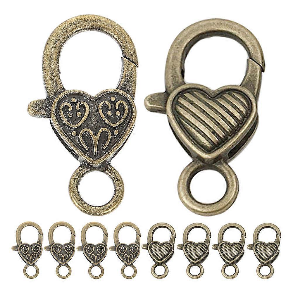 Diy Keychains Metal Clasps for Hanging Alloy Material Heart Shape Daily Use 20Pcs