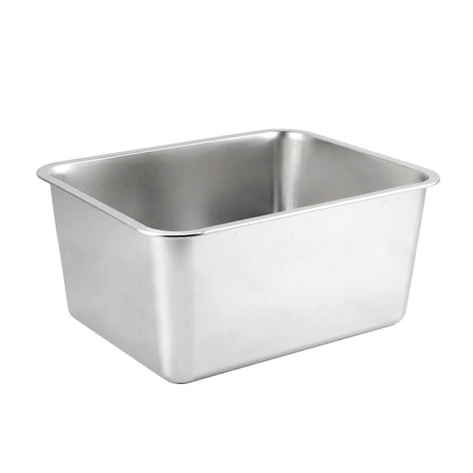 Stainless Steel Cat Litter Box with Low Entry, Durable Spacious Open Rectangular Pan for Pets
