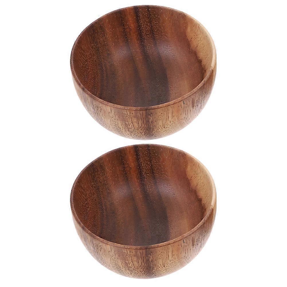 家庭用木製ボウル多目的ウッドライスボウルシンプルなスタイルアンチスカルド10.00X10.00X6.00cm 2個