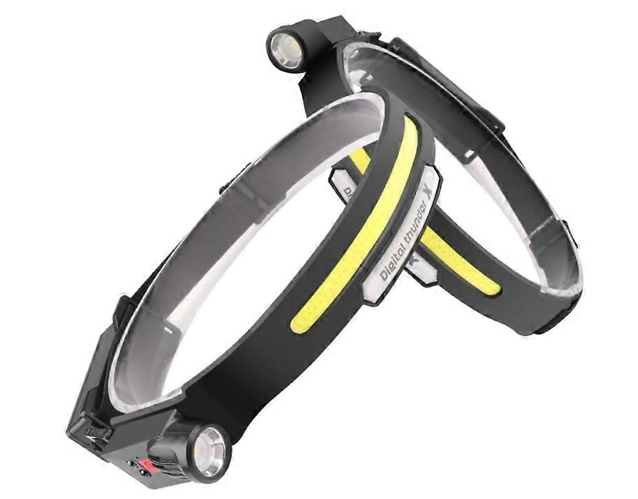 Headlamp Adjustable Rechargeable Silicone Motion LED Sensor 350 Lumens COB 230 Head Torch(Black)