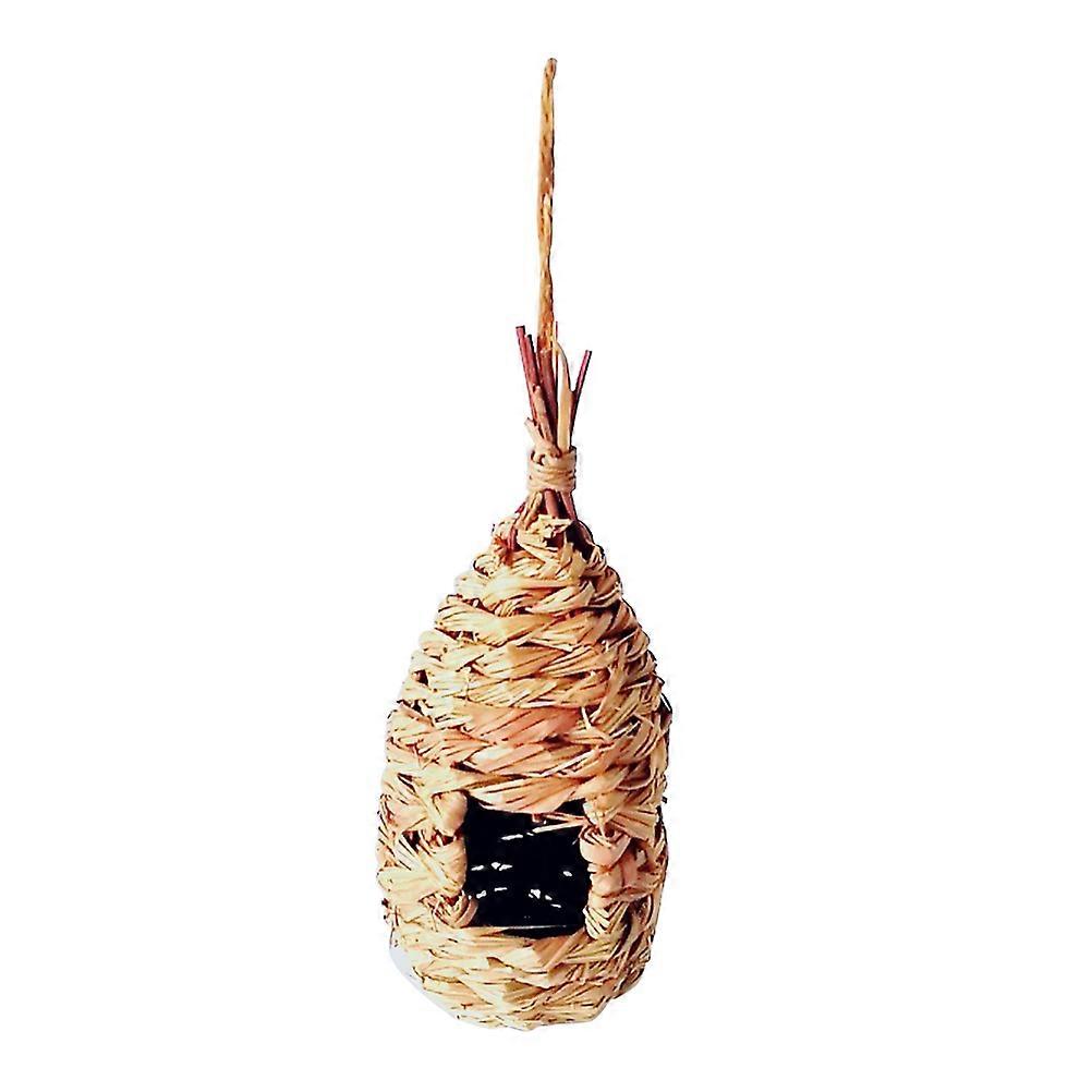 Hand Woven Bird Nest Grass Weaving Birds Bed Creative Home Decoration Pet Care Round Pastoral Style 22X11.5X11.5cm Playground 1Set