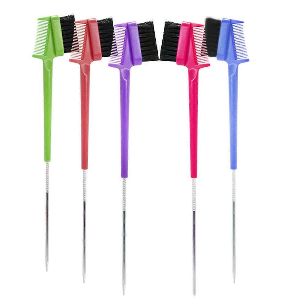 Hair Dye Tools Eyebrow Shaped Brush Steel Pin Practical Design for Makeup Women Home Use 5Pcs
