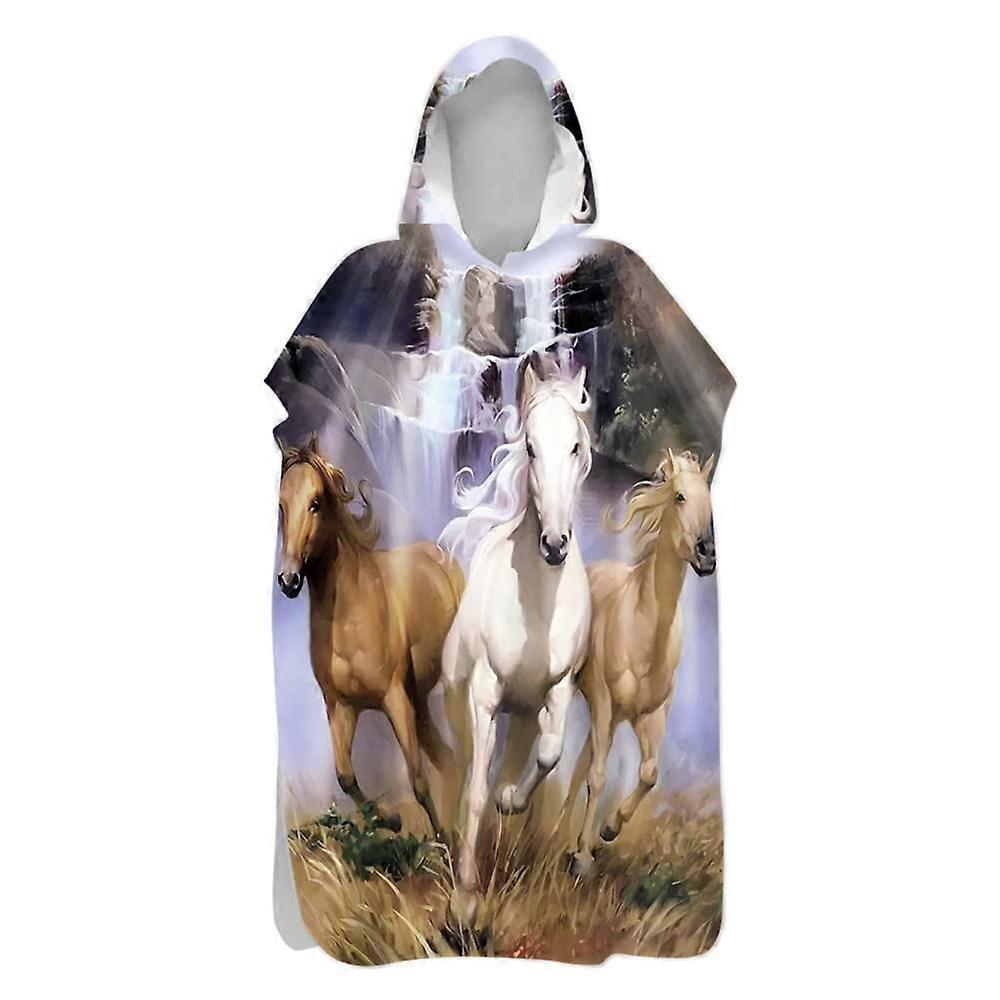 Surf Poncho Towel with Hood, Animals Print Microfibre Beach Poncho 75145cm