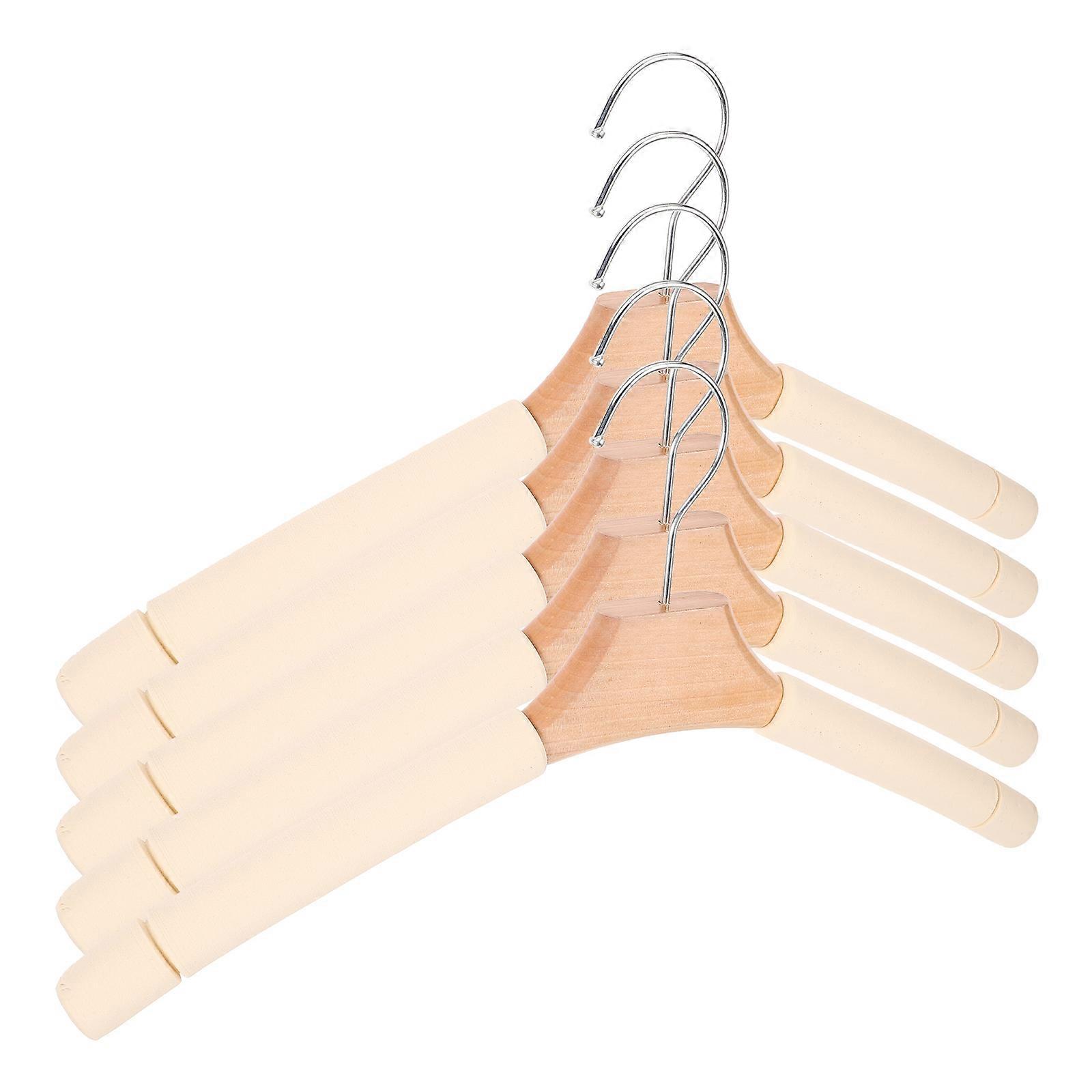 5pcs Traceless Padded Hangers for Women – Non Slip Design for Silk & Delicate Fabrics, Space Saving Closet Organizer