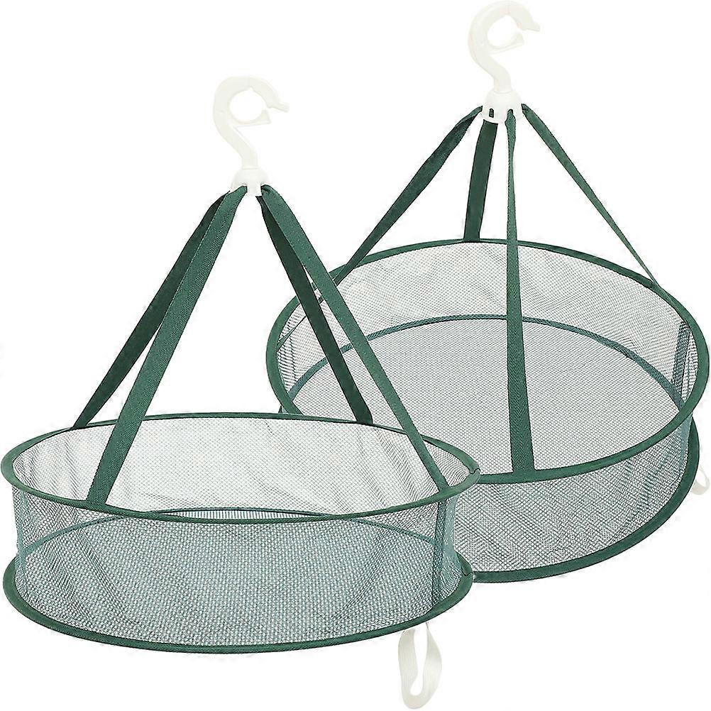 Foldable Socks Drying Rack Flat Clothes Drying Net For Indoor Use Green 45X45X11CM Breathable 2Pcs