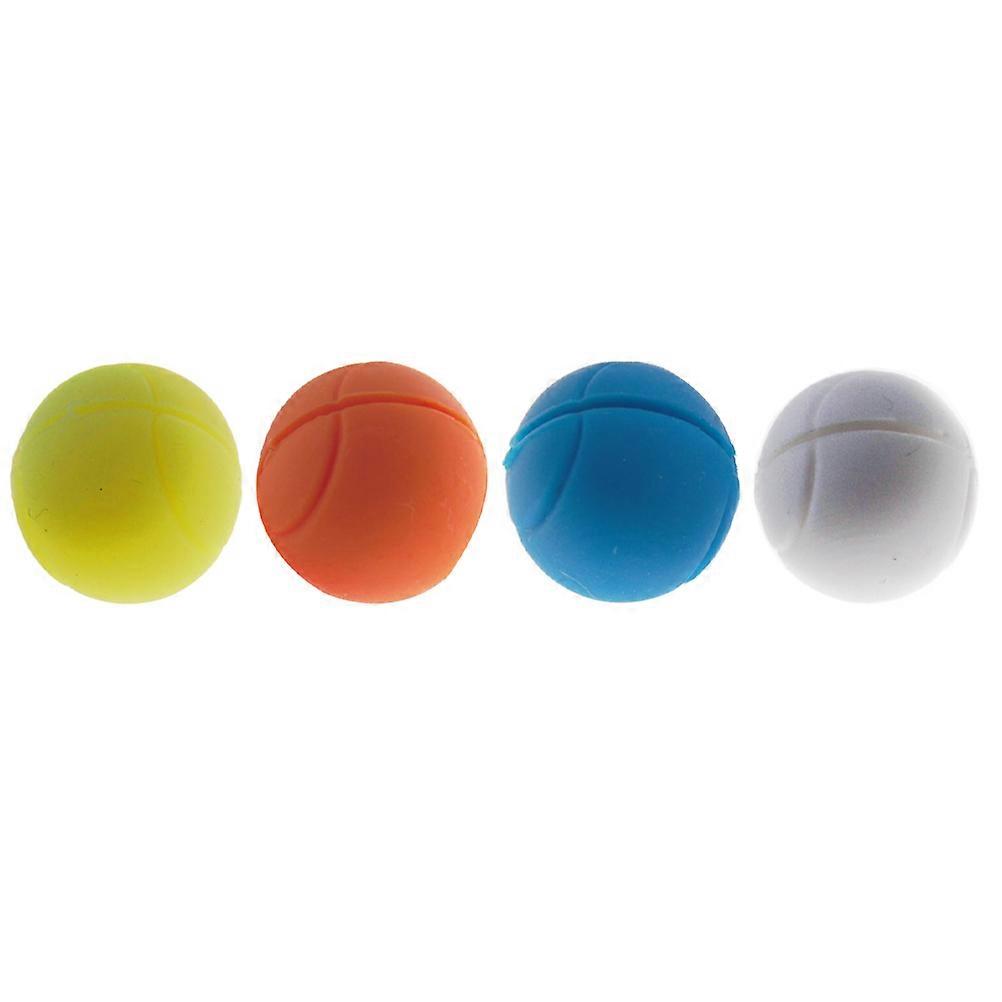 Tennis Racquet Fluorescent Yellow Silicone Vibration Reduction 2.4X2.4CM 4Set