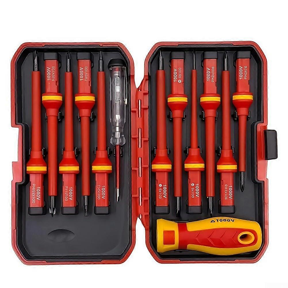 Insulated Electrician Tool Set 1000V with Manganese Phosphate Coating and Multiple Essential Drivers