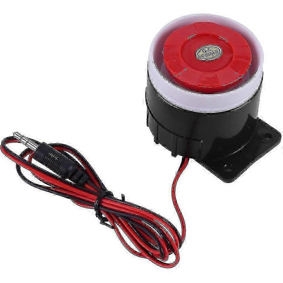 Mini Alarm Siren For The House, Plastic/metal, 110 Db, Black/red Banmo