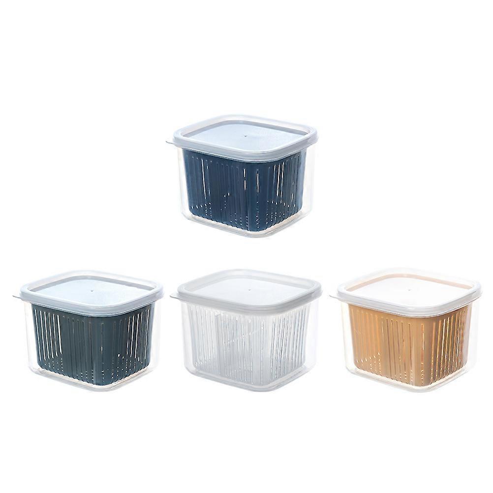 Multi Compartment Fruit Container Food Storage Container Assorted Color Separate Storage 4Set