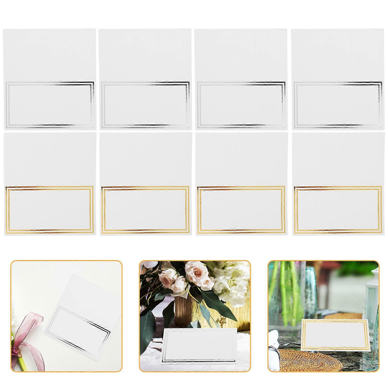Wedding Table Name Cards Tent Shape Elegant Design Gold 10.00X9.00X1.00CM Reserved Seat 100Pack