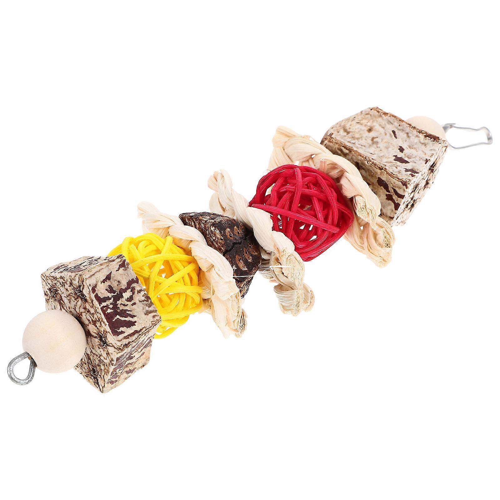 Parrot Parakeet Chewing Toy Foraging Cage Use 5.4x2.8x18.5cm Hanging Ornament 1 Set