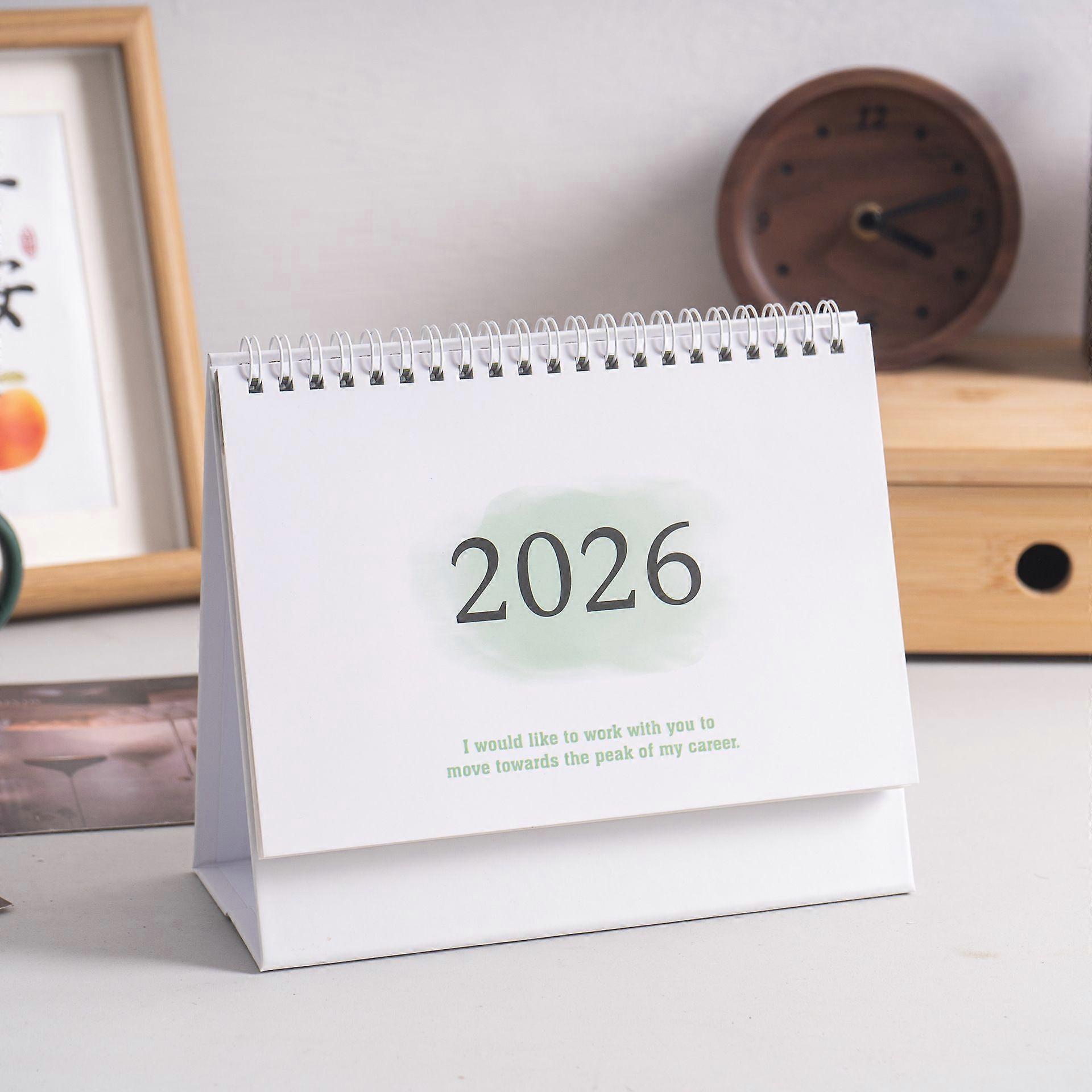 Mini Desk Calendar Small Standing Flip Calendar From July 2025 To December 2026 For Planning Organizing Daily Scheduler Home Office Decor Light Green