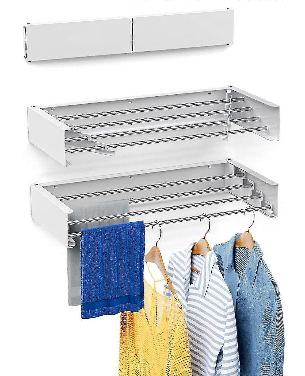 Wall-mounted garment drying shelf that may collapse, retractable laundry drying shelf for efficient space-saving drying solutions