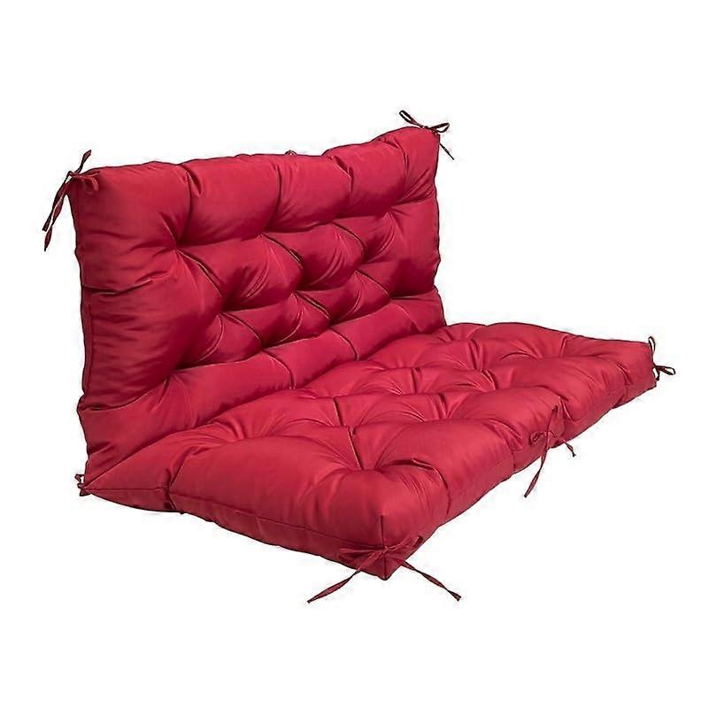 Patio Swing Cushion with Backrest, Thick 4 Inch Replacement Washable Deep Red 47X40in