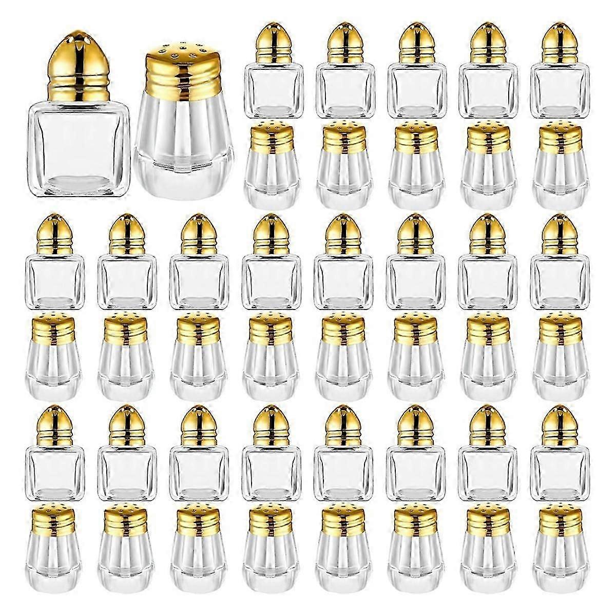 ミニソルト&ペッパーシェイカー、クリアシーズニングシェイカー、タイニースパイスシェイカー、トランスペアレントシーズニングシェイカー、シルバー