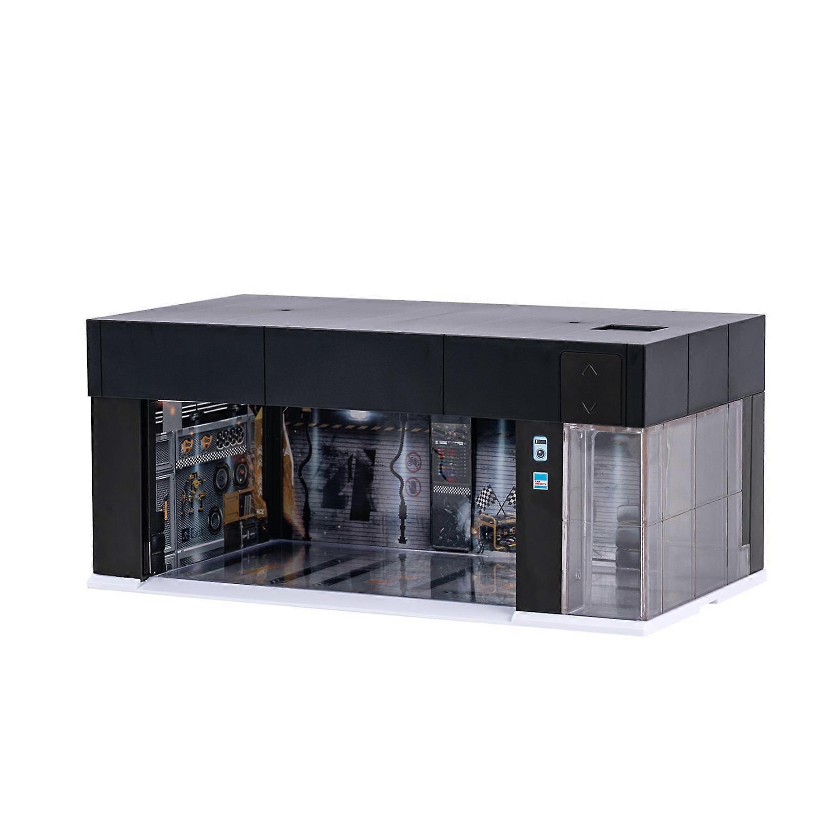 1/64 Scale Car Model Display Case Mini Vehicle Garage Lighted Scenery Simulation