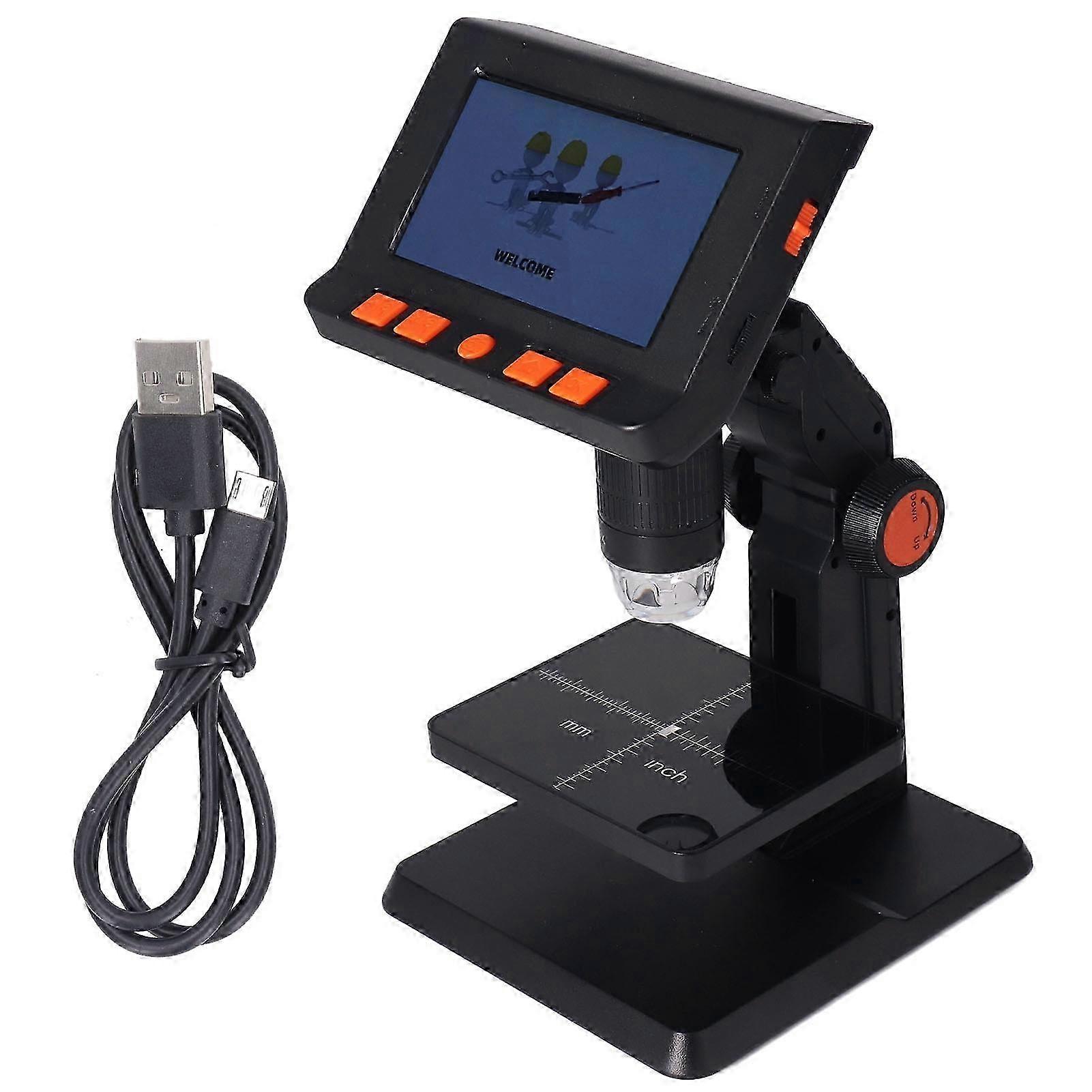 Portable HD Desktop Electronic Digital Microscope 1000x 4.3Inch LCD with 8 High Brightness LED Lights