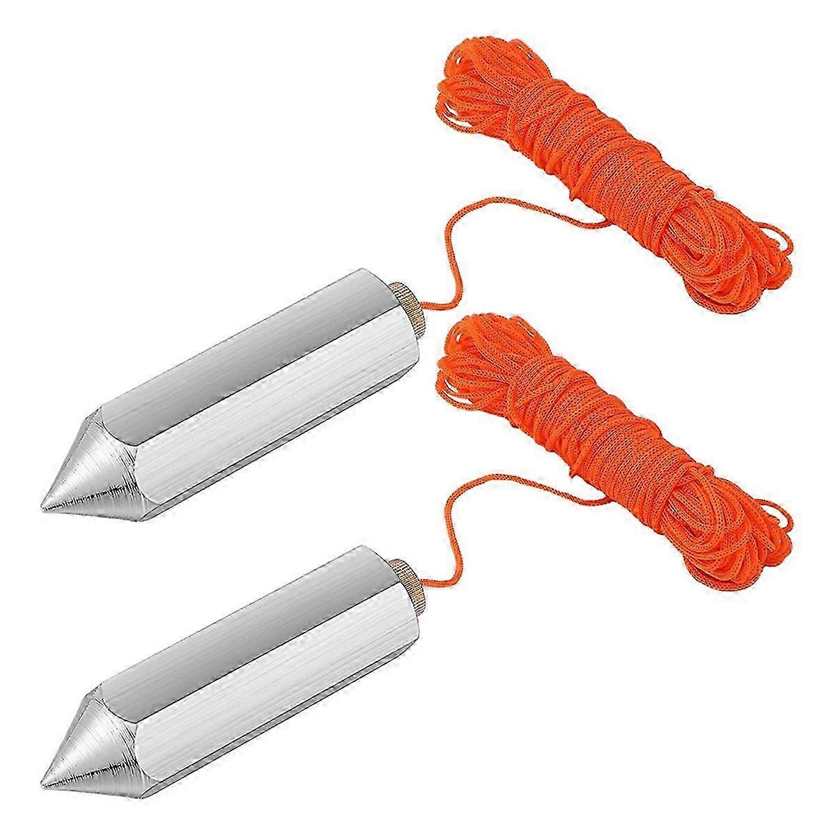 2 Pcs Hexagon Steel Plumb Bob, 8 Ounce Alloy Steel Building Measuring Hammer Crafting Plumb Wire Kit