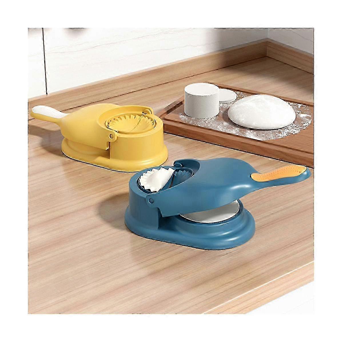 Manual Rolling Dough Tool for Making Dumplings - Pressure Dumpling Skin Maker in Blue