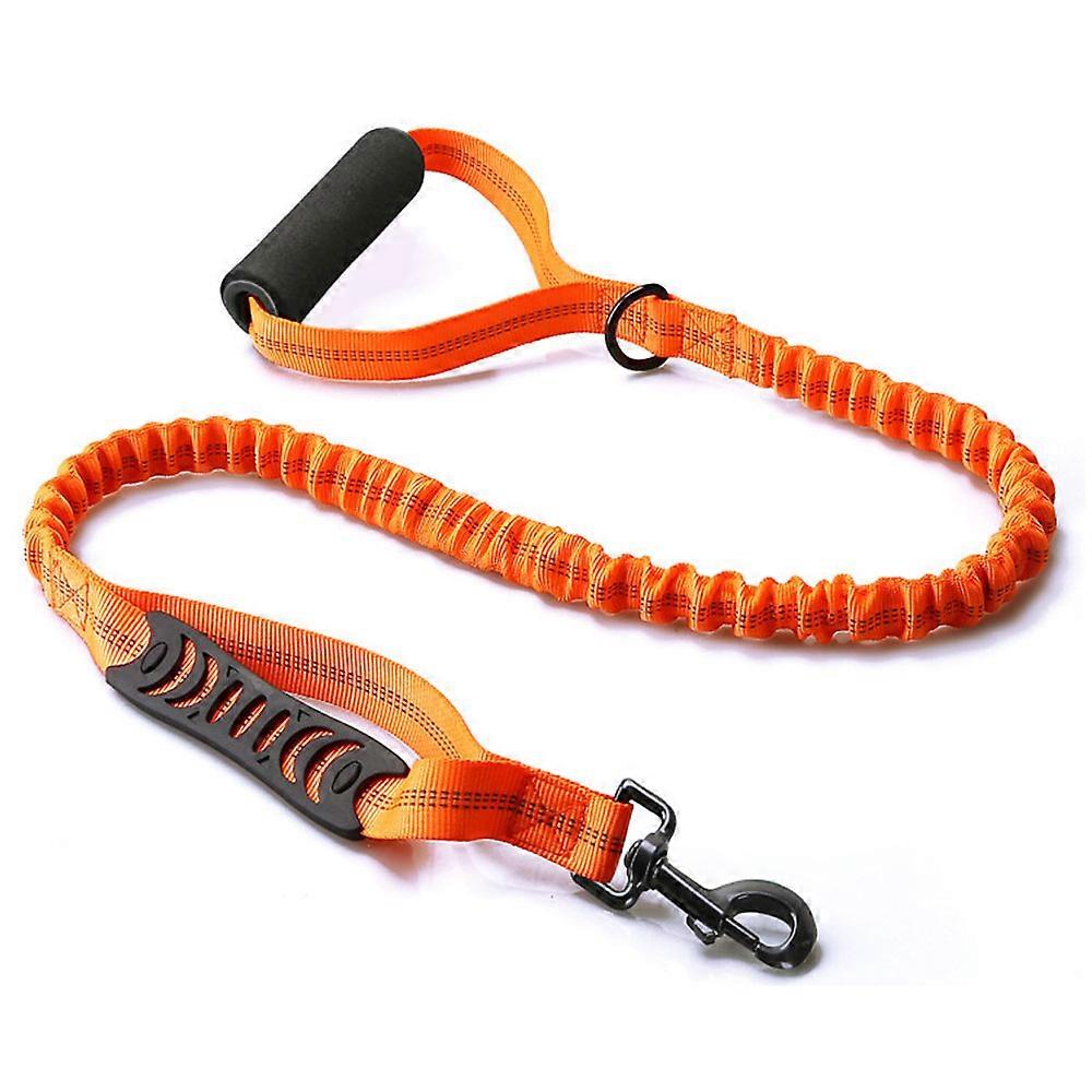 High Reflective Heavy Elastic Bungee Jumping Medium And Large Dog Skin Shock Absorber, With Comfortable Cushion Handle And Traffic Handle-Orange