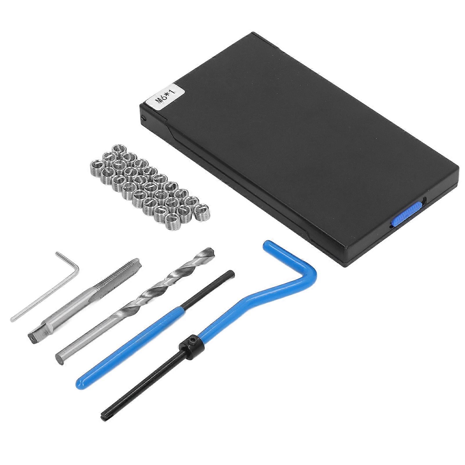 High strength thread repair kit for M6x1 - complete drill set