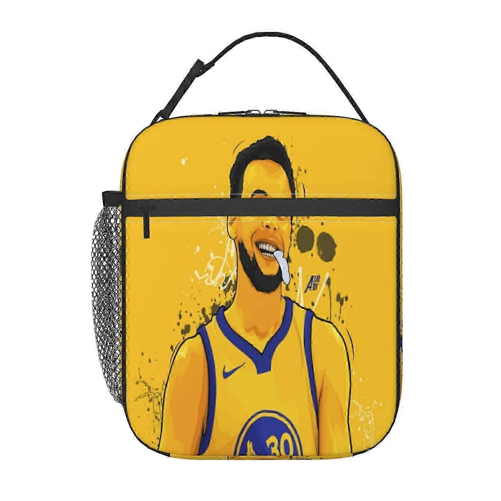 q99 Stephen Curry Lunch Bag 2-Piece Set (Large+Small), Coordinating Colors with Shared Ice Pack, Family Meal Prep Solution b99