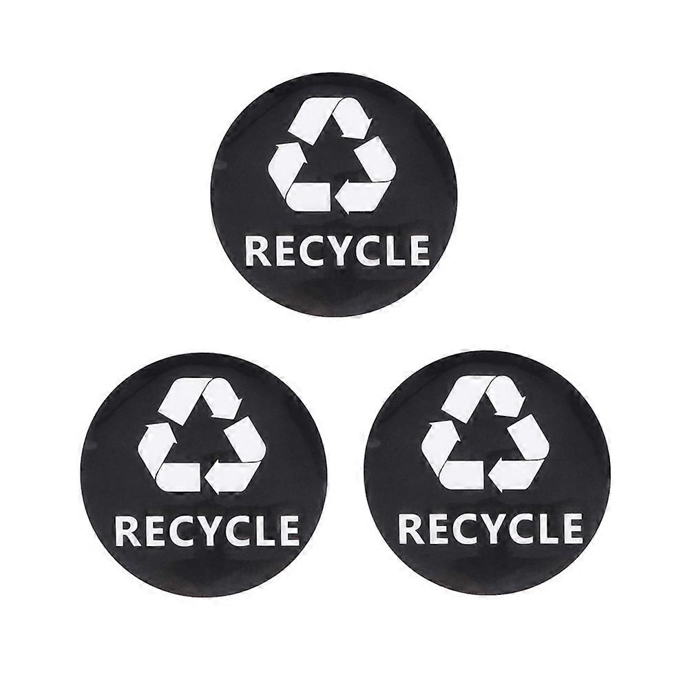 Self-Adhesive Recycle Decal Recycling Sticker for Cars Trash Bin Sign Black 15x15cm Square Simple Graphics Waterproof 3Pcs