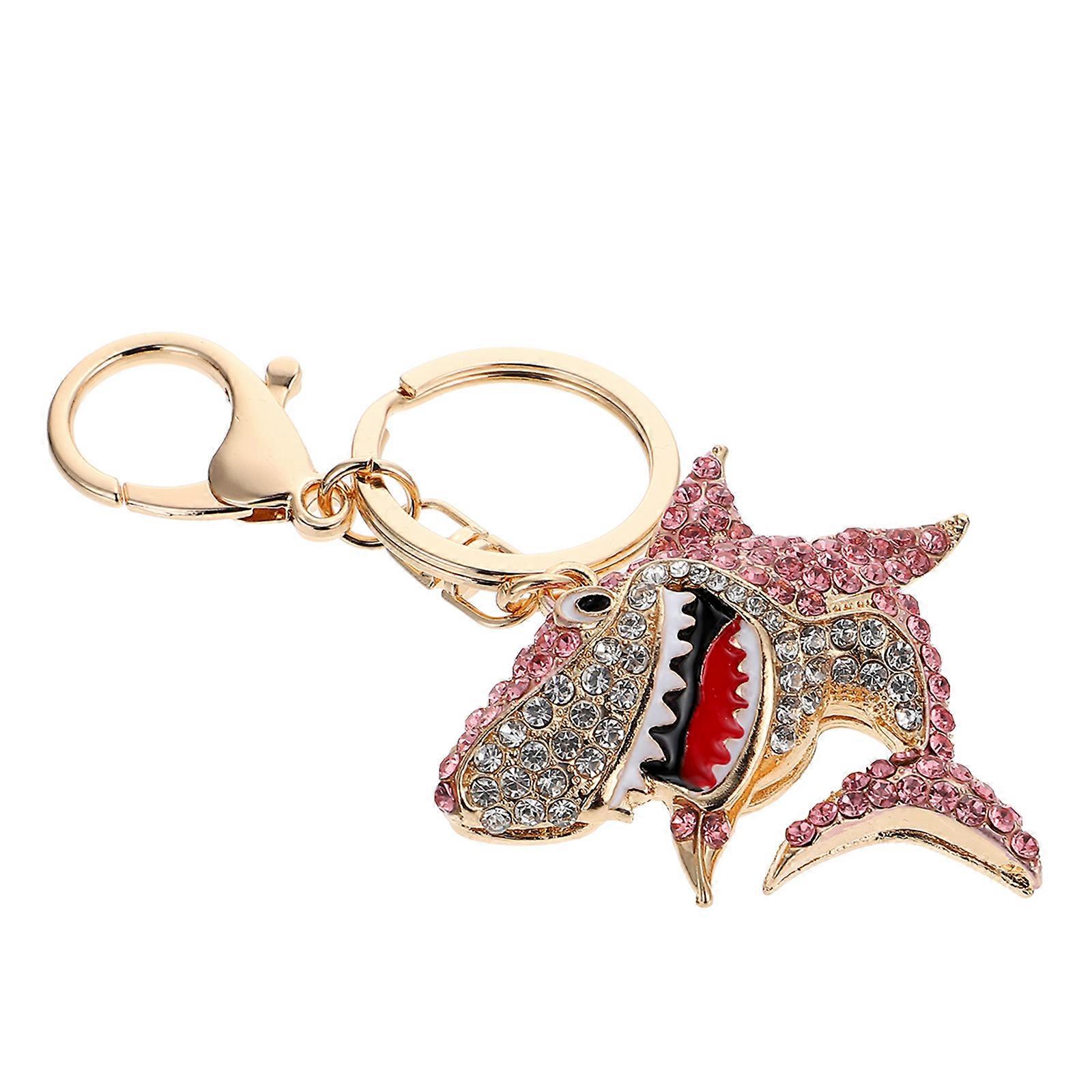 Decorative Bag Hanging Ornament Daily Use Pink 11.5X5.5cm Zinc Alloy Key Ring 1Pcs