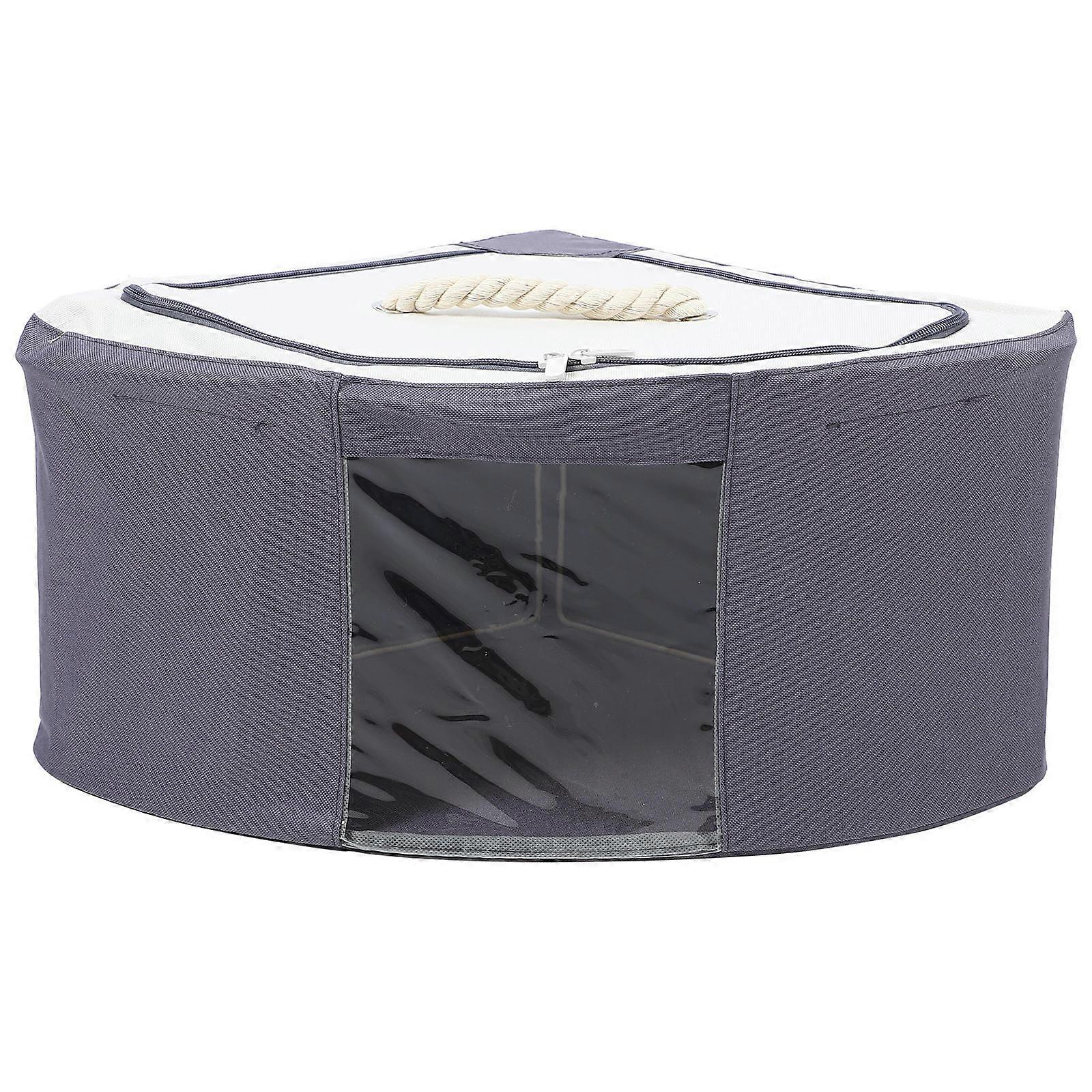 Oxford Cloth Storage Box Fan Shaped Organizer Bin Thickened Design For Wall Corners Space-saving Beige 1Pcs