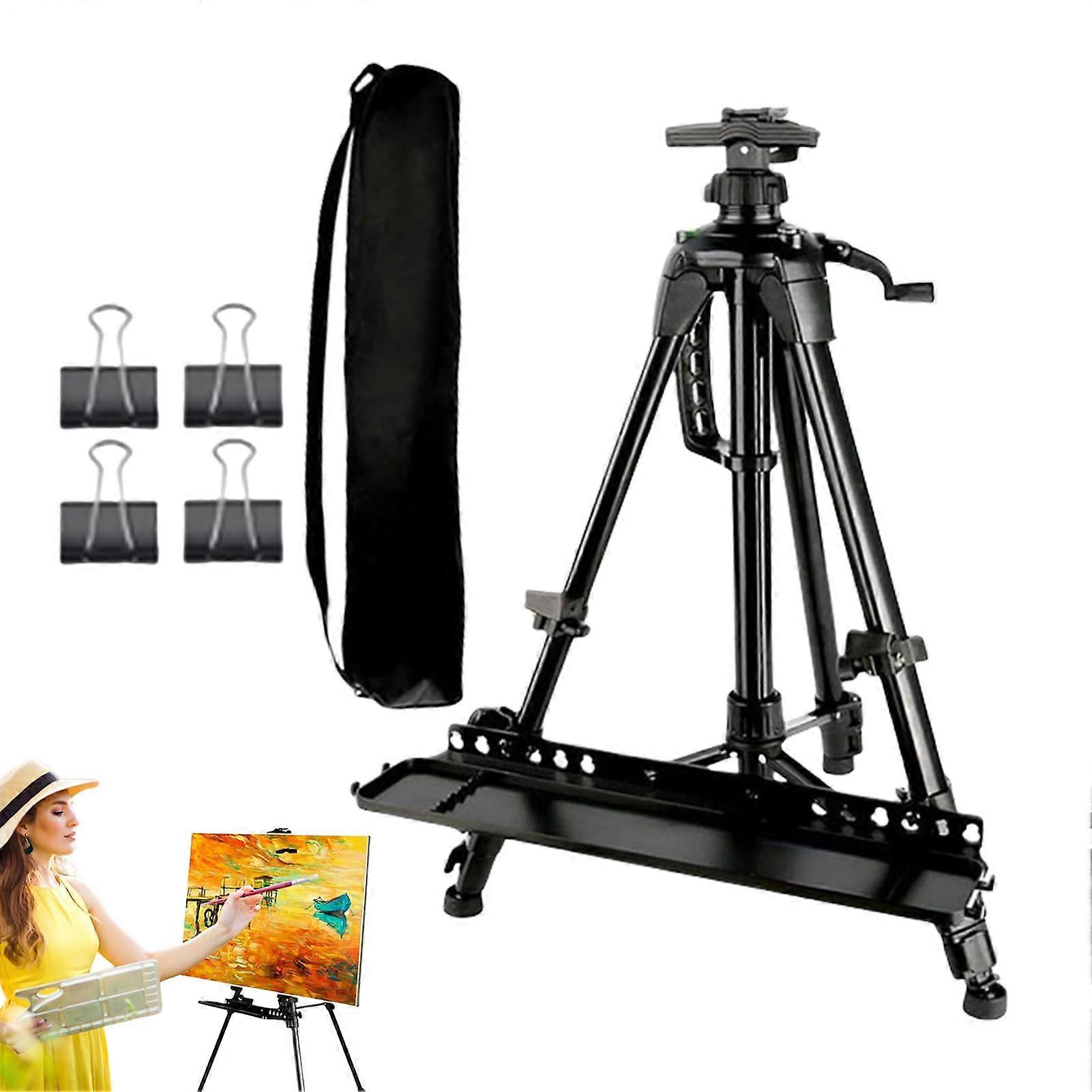 For Adults HeightAdjustable Tripod, With Paint Tray, Foldable Stand and Metal Easel for Artists, Teens Adults