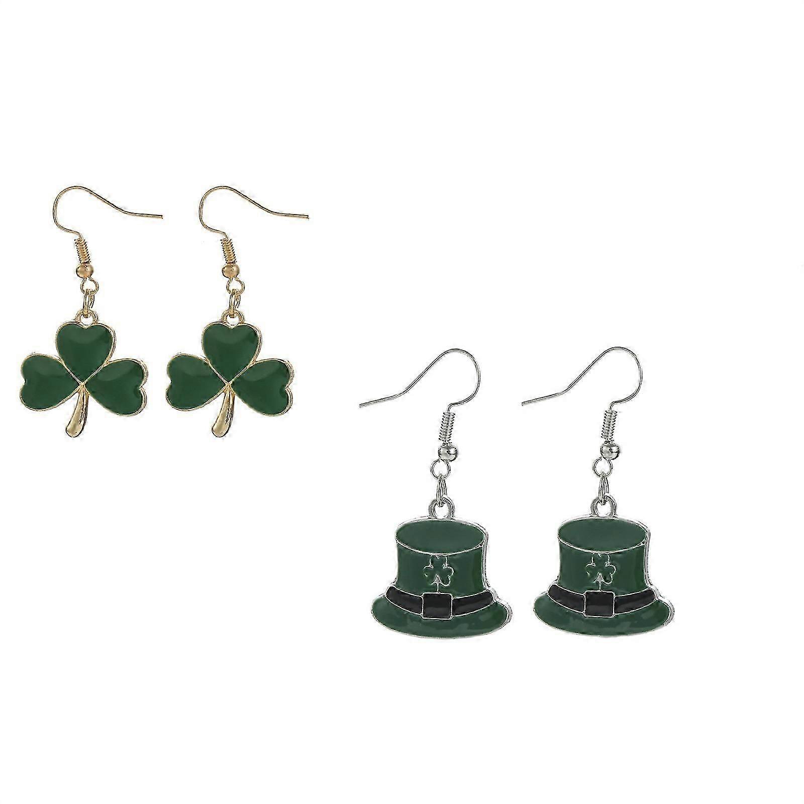 聖パトリックの日のイヤリンググリーンシャムロックイヤリングアイルランドのアクリルクローバーのイヤリング女性のための女の子のジュエリーアクセサリーギフト